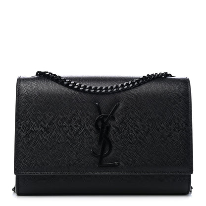 Saint Laurent Grain De Poudre Small Monogram Kate Satchel Black 1 of 13