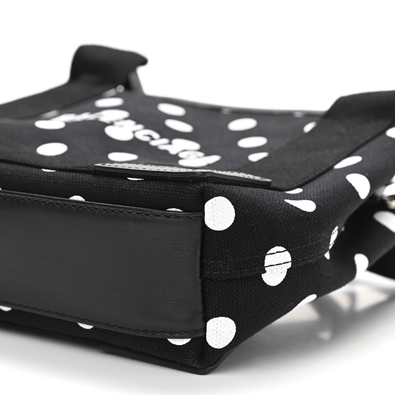Balenciaga Cotton Canvas Polka Dot Navy Cabas XS Black White 10 of 10