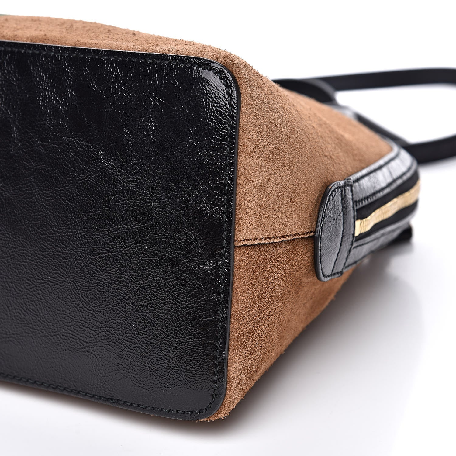 Gucci Suede Patent Web Medium Ophidia Top Handle Dome Bag Nocciola Black 9 of 11