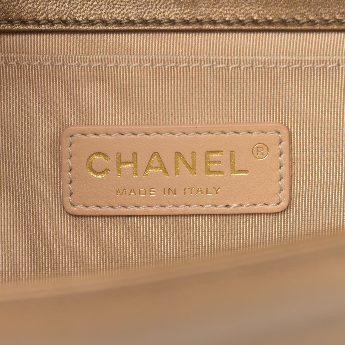 Metallic Lambskin Quilted Medium Boy Flap Dark Gold