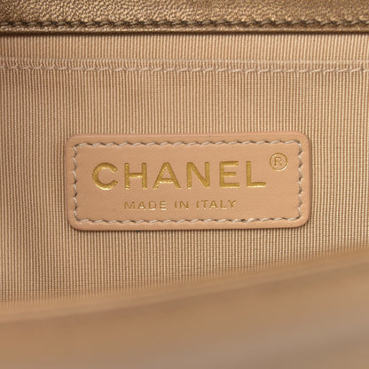 Chanel Metallic Lambskin Quilted Medium Boy Flap Dark Gold 6 of 11
