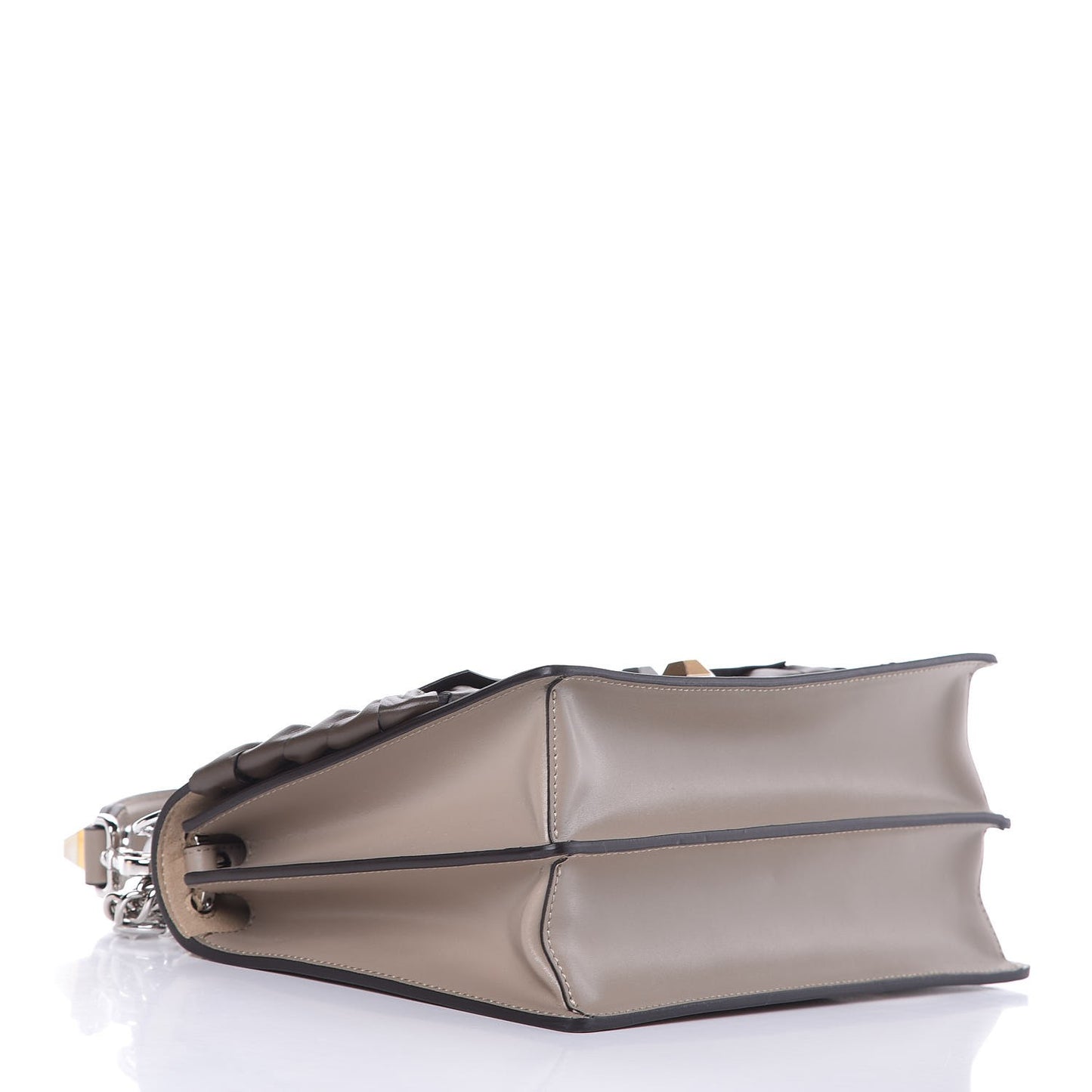 Vitello Liberty Shiny Nappa Lace Up Bow Kan I Shoulder Bag Tortora Maya