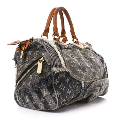 Louis Vuitton Denim Patchwork Speedy 30 Grey 3 of 17