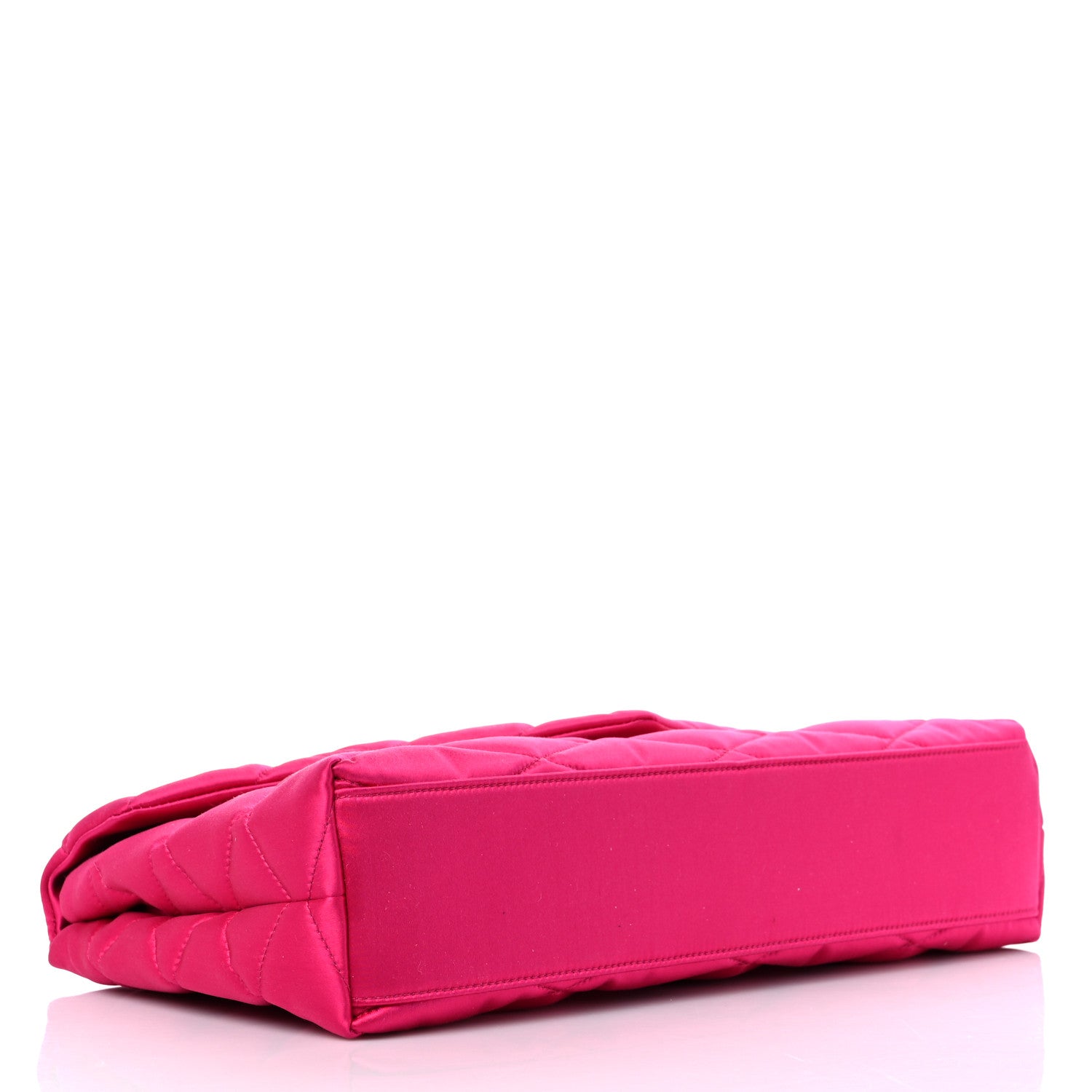 Saint Laurent Satin Quilted Sade Puffer Envelope Clutch Bubblegum 4 of 9