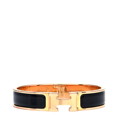 Hermes Enamel Narrow Clic Clac H Bracelet PM Black 1 of 6
