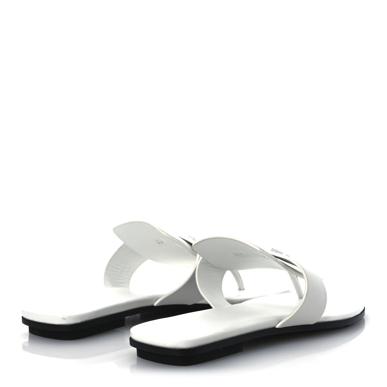 Hermes Calfskin Womens Galerie Sandals 37.5 White 5 of 13