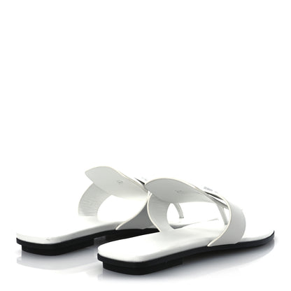 Hermes Calfskin Womens Galerie Sandals 37.5 White 5 of 13