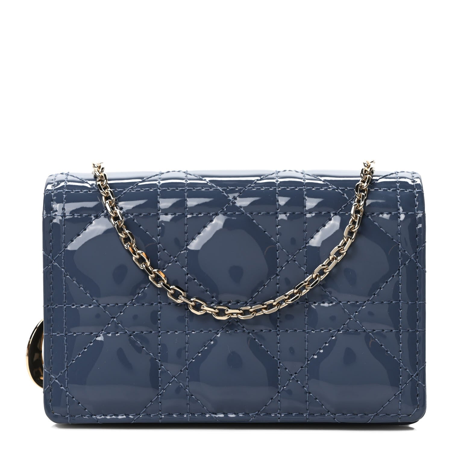 Christian Dior Patent Cannage Nano Lady Dior Pouch Cloud Blue 1 of 8