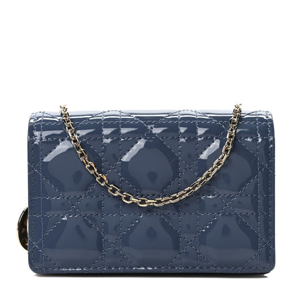 Christian Dior Patent Cannage Nano Lady Dior Pouch Cloud Blue 1 of 8