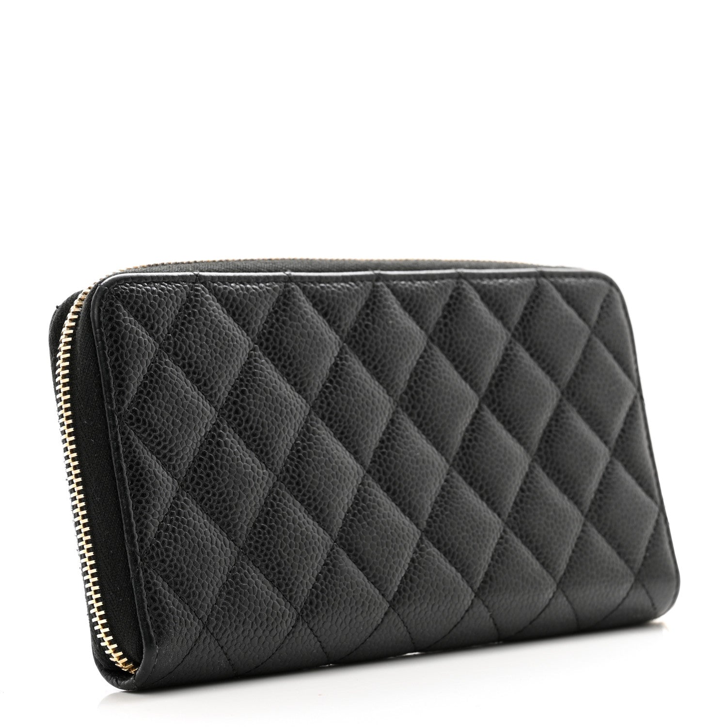 Chanel Caviar Quilted Large Gusset Zip Around Wallet Black 3 of 9