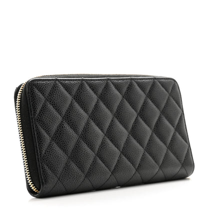 Chanel Caviar Quilted Large Gusset Zip Around Wallet Black 3 of 9