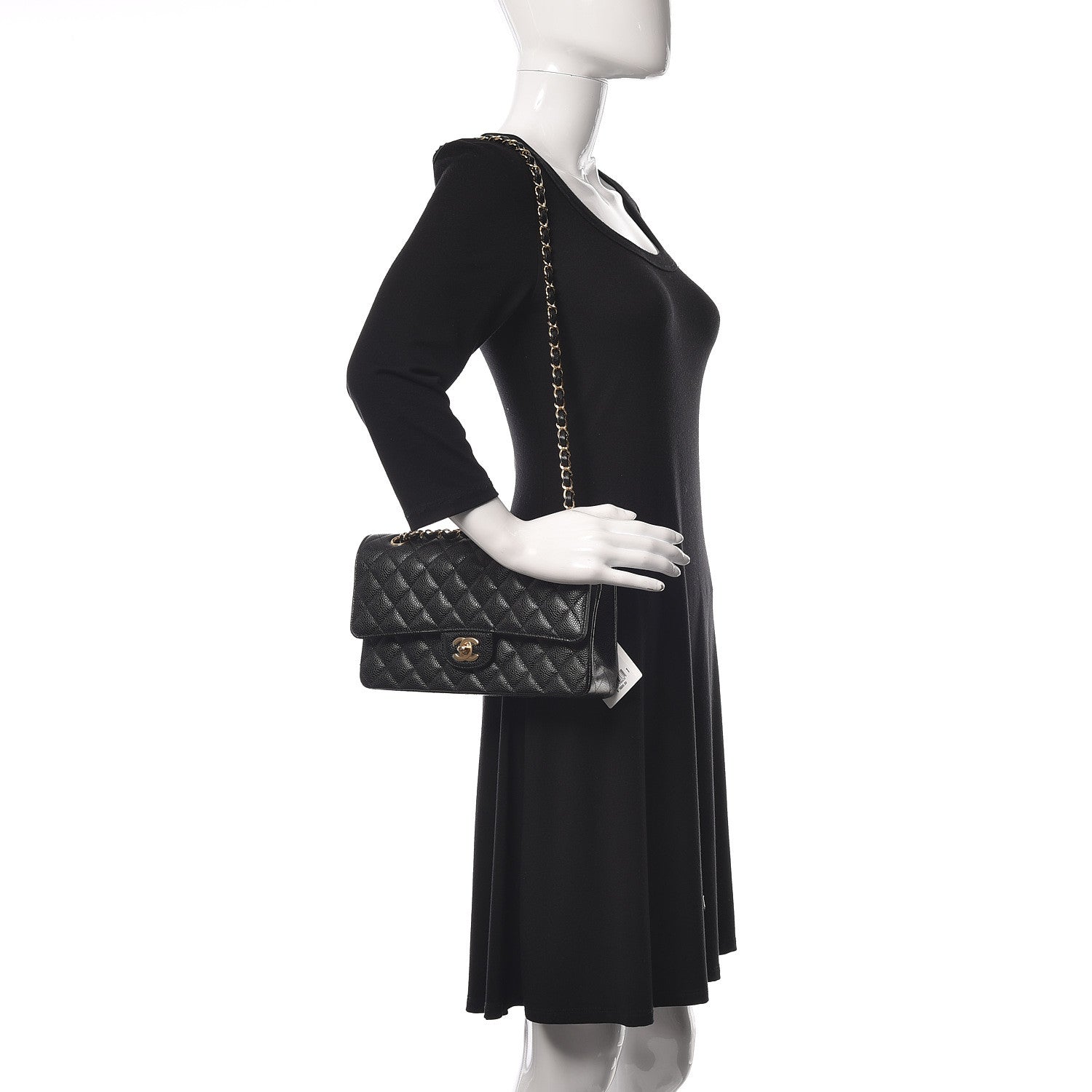 Chanel Caviar Quilted Medium Double Flap Black 2 of 11