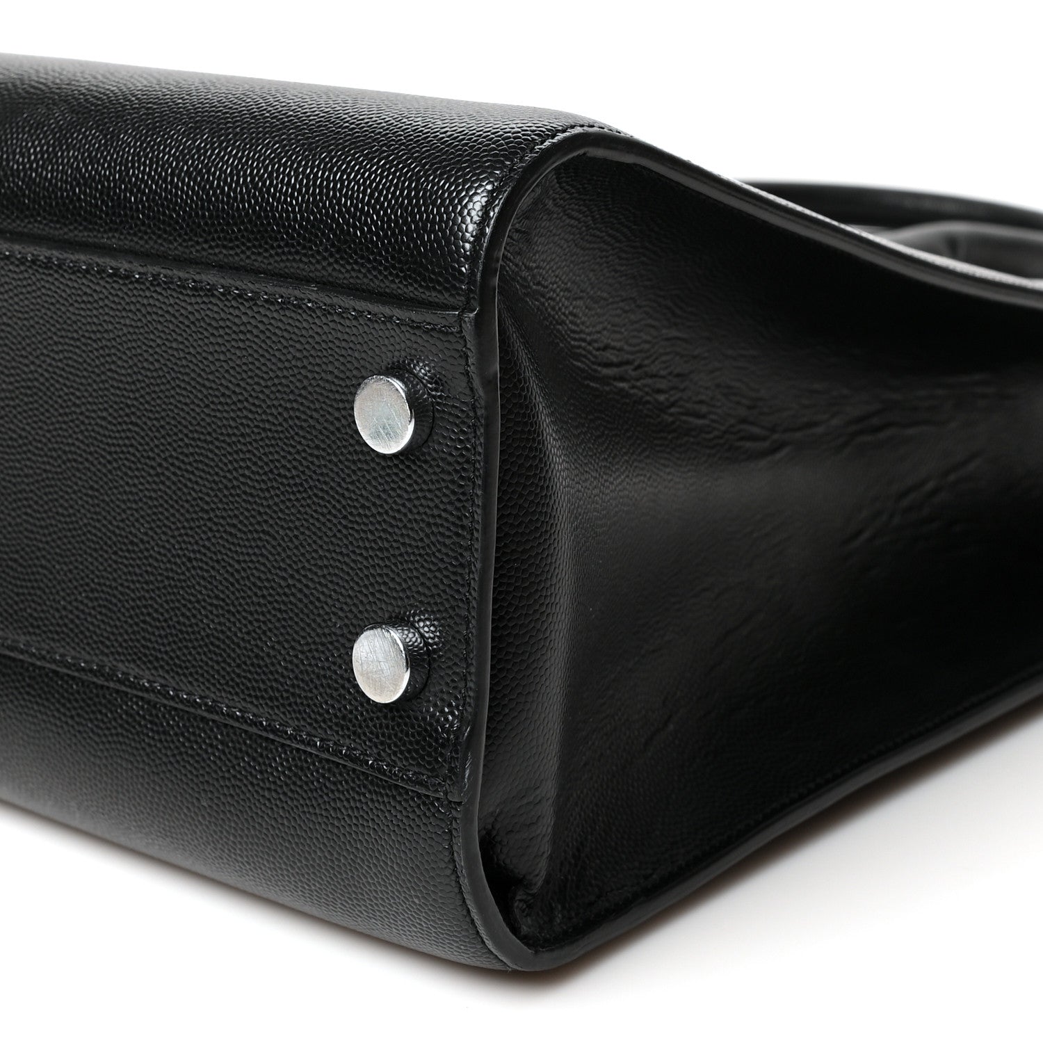 Saint Laurent Grain de Poudre Medium Museum Tote Black 9 of 9