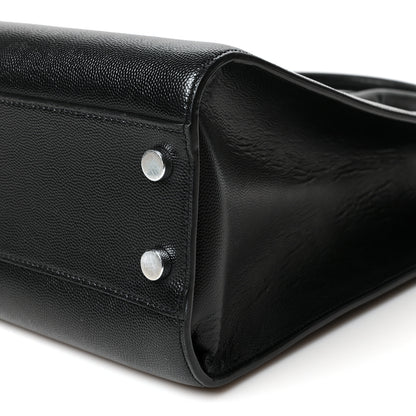 Saint Laurent Grain de Poudre Medium Museum Tote Black 9 of 9