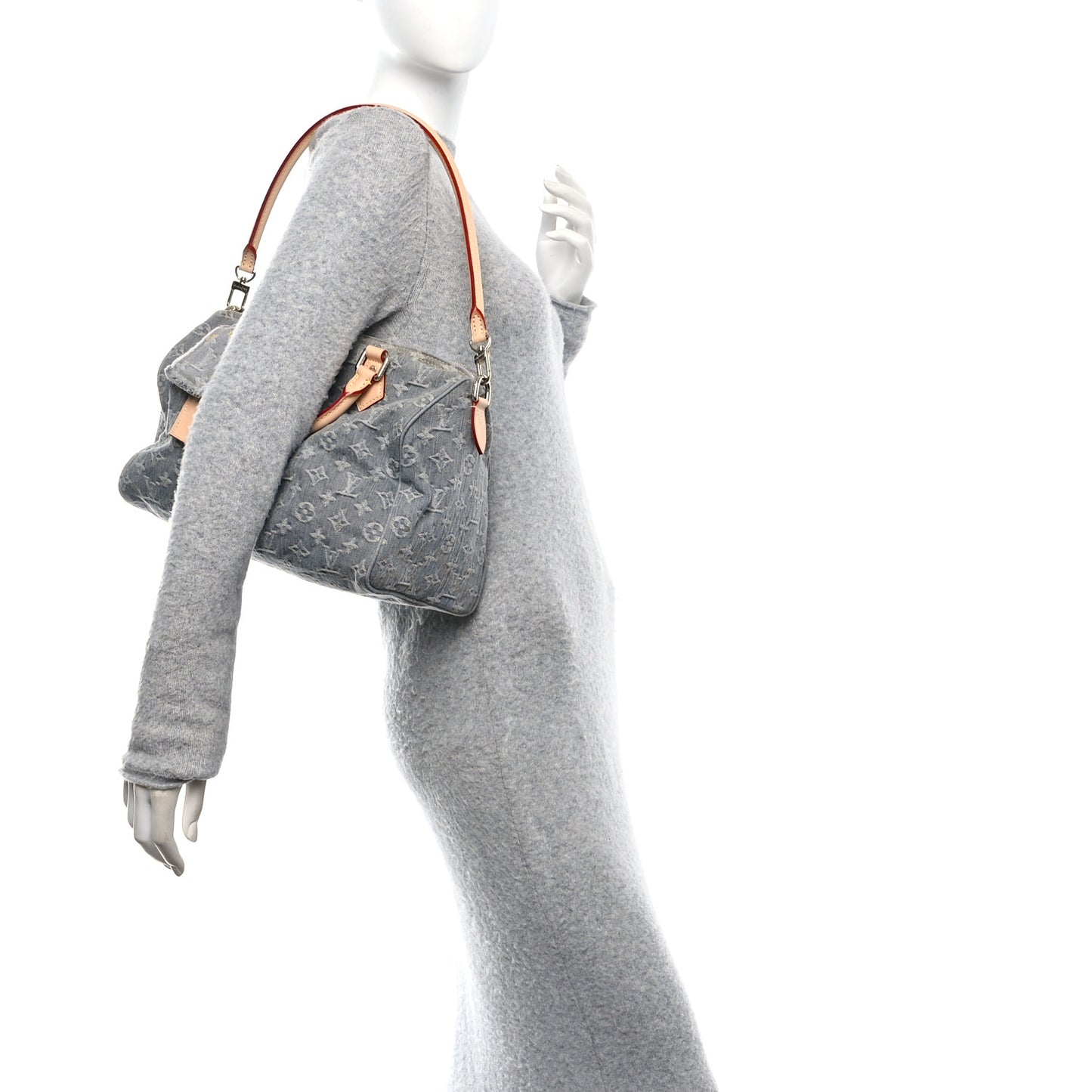 Monogram Denim Speedy Soft 30 Washed Gray