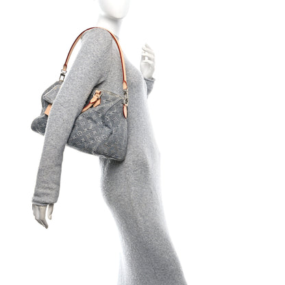 Louis Vuitton Monogram Denim Speedy Soft 30 Washed Gray 2 of 10
