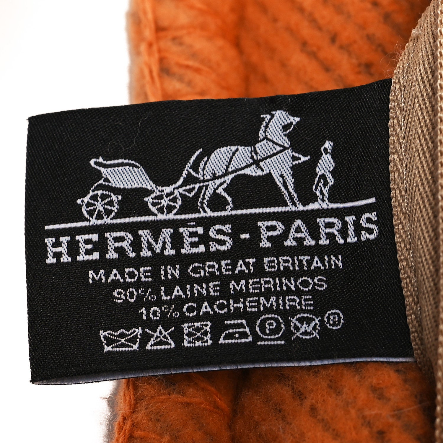 Hermes Wool Cashmere Avalon Pillow PM Ecru Potiron 3 of 3