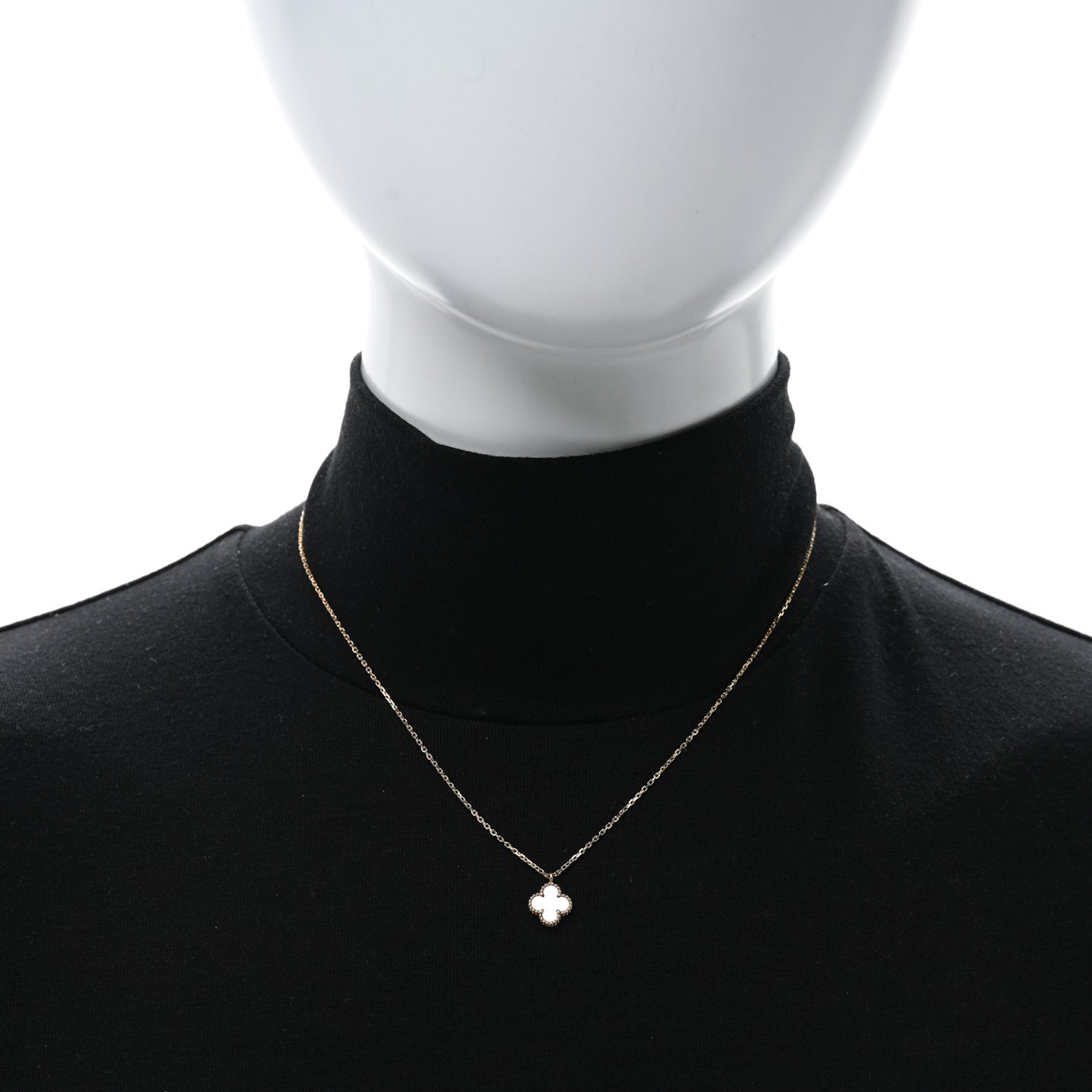 18K Yellow Gold Mother of Pearl Sweet Alhambra Pendant Necklace