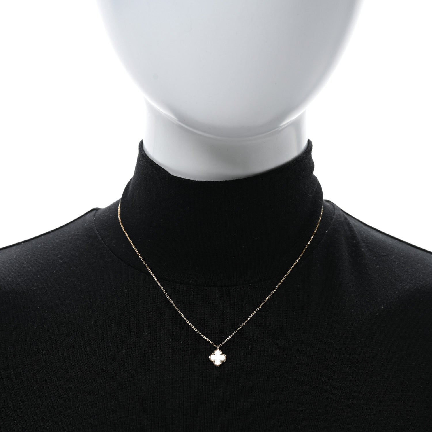 Van Cleef & Arpels 18K Yellow Gold Mother of Pearl Sweet Alhambra Pendant Necklace 2 of 4