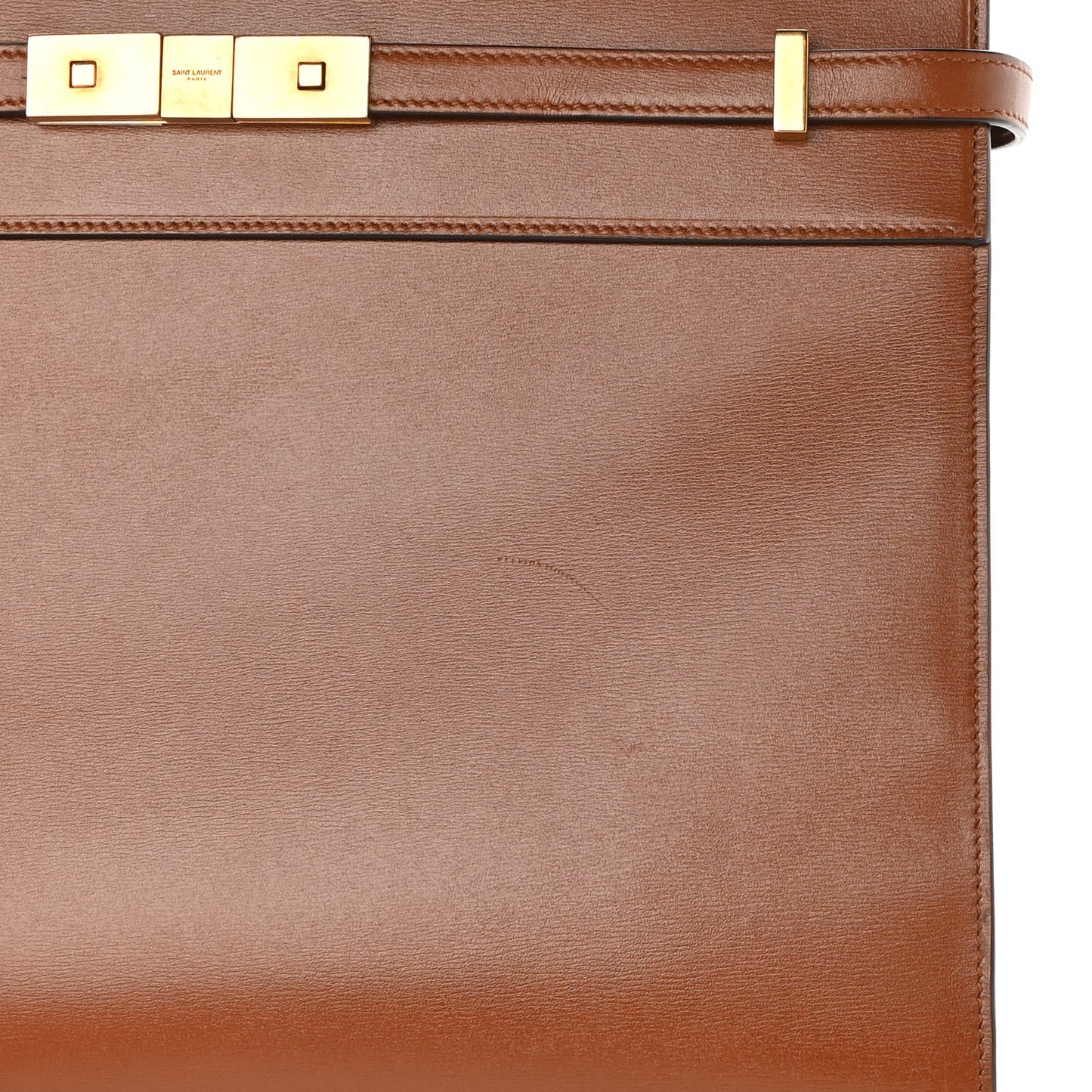 Calfskin Small Manhattan Shopper Tote Brick Ebony Dark