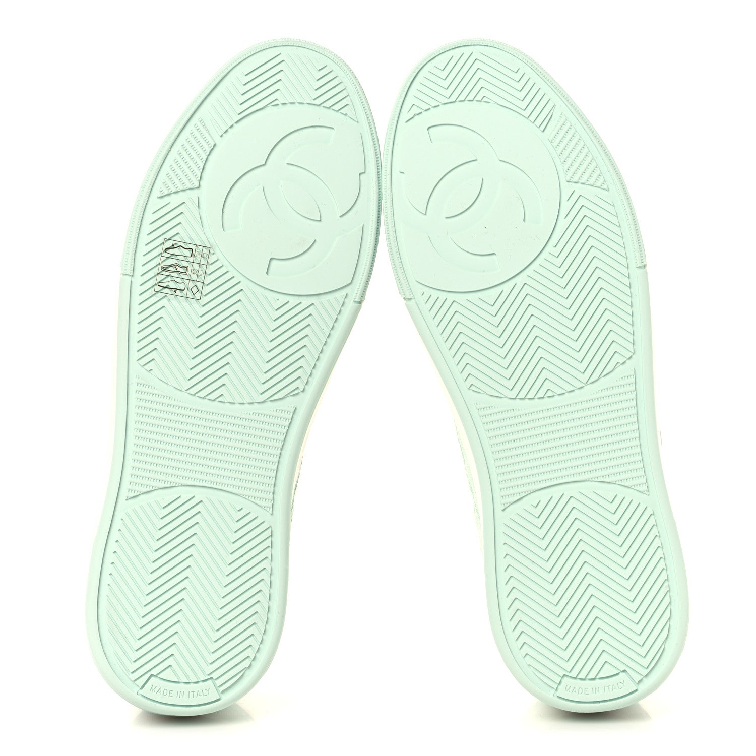 Chanel Cotton Sneakers 38.5 Light Turquoise White 6 of 9