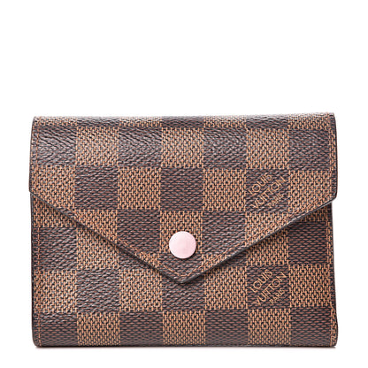 Louis Vuitton Damier Ebene Victorine Wallet Rose Ballerine 1 of 8