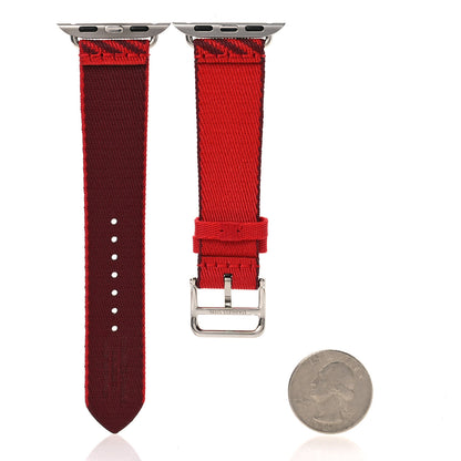 Hermes Nylon Weave Apple Watch Single Tour Band 40mm Rouge De Coeur Rouge H 2 of 8