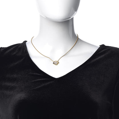 Van Cleef & Arpels 18K Yellow Gold Mother of Pearl Pure Alhambra Pendant Necklace 2 of 4