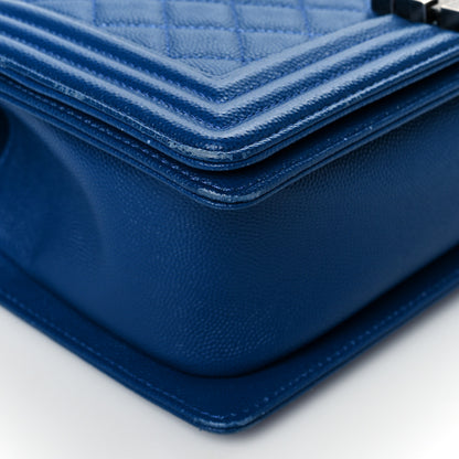 Chanel Caviar Quilted Medium Boy Flap Blue 8 of 10