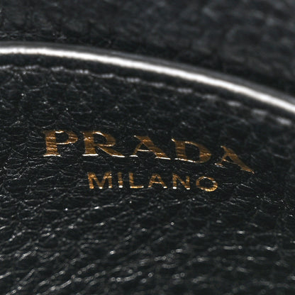 Prada Vitello Phenix Zippered Messenger Hobo Black 6 of 11