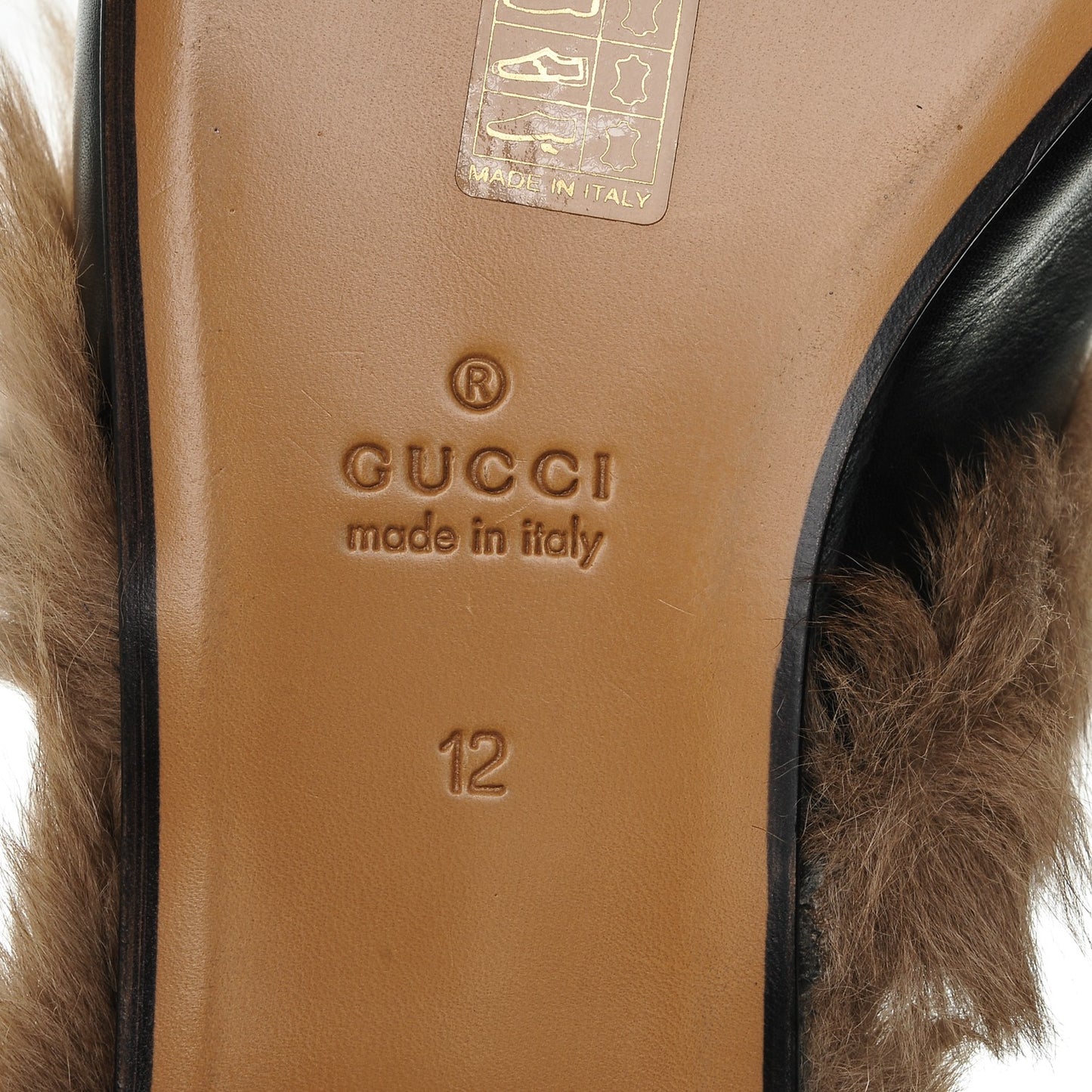 Calfskin Fur Mens Princetown Slippers 12 Black