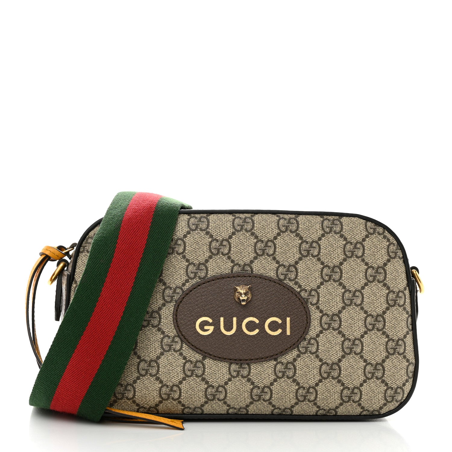 Gucci GG Supreme Monogram Web Neo Vintage Shoulder Bag Beige New Acero Crop 1 of 11