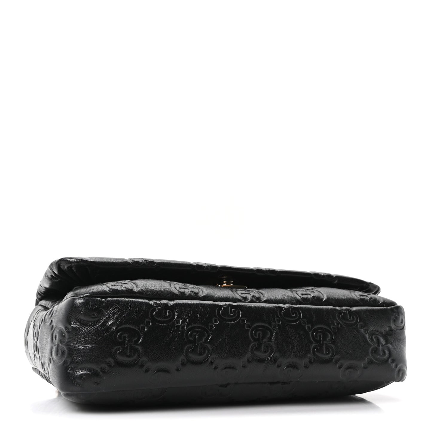 Lambskin Embossed Mini GG Milano Top Handle Shoulder Bag Black