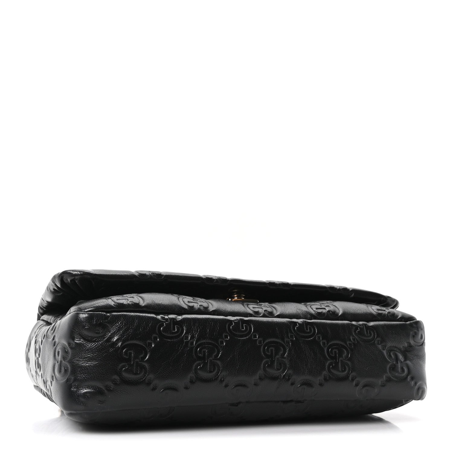 Gucci Lambskin Embossed Mini GG Milano Top Handle Shoulder Bag Black 4 of 10