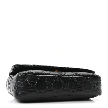 Gucci Lambskin Embossed Mini GG Milano Top Handle Shoulder Bag Black 4 of 10