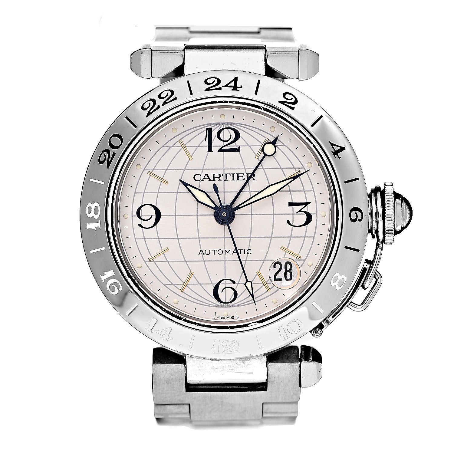 Cartier Stainless Steel 35mm Pasha GMT Automatic Watch 1 of 9