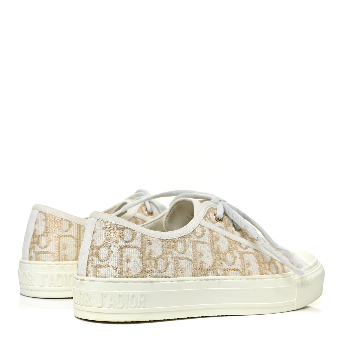 Canvas Oblique Walk'N'Dior Low Top Sneakers 38 Gold