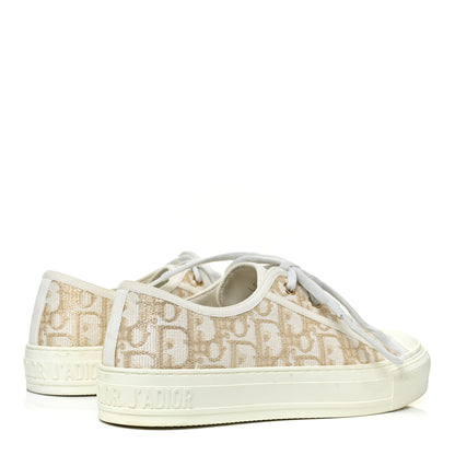 Christian Dior Canvas Oblique Walk'N'Dior Low Top Sneakers 38 Gold 4 of 14