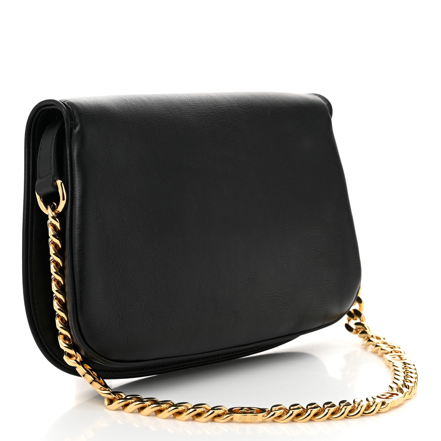 Gucci Roxy Calfskin Blondie Chain Shoulder Flap Bag Black 3 of 10