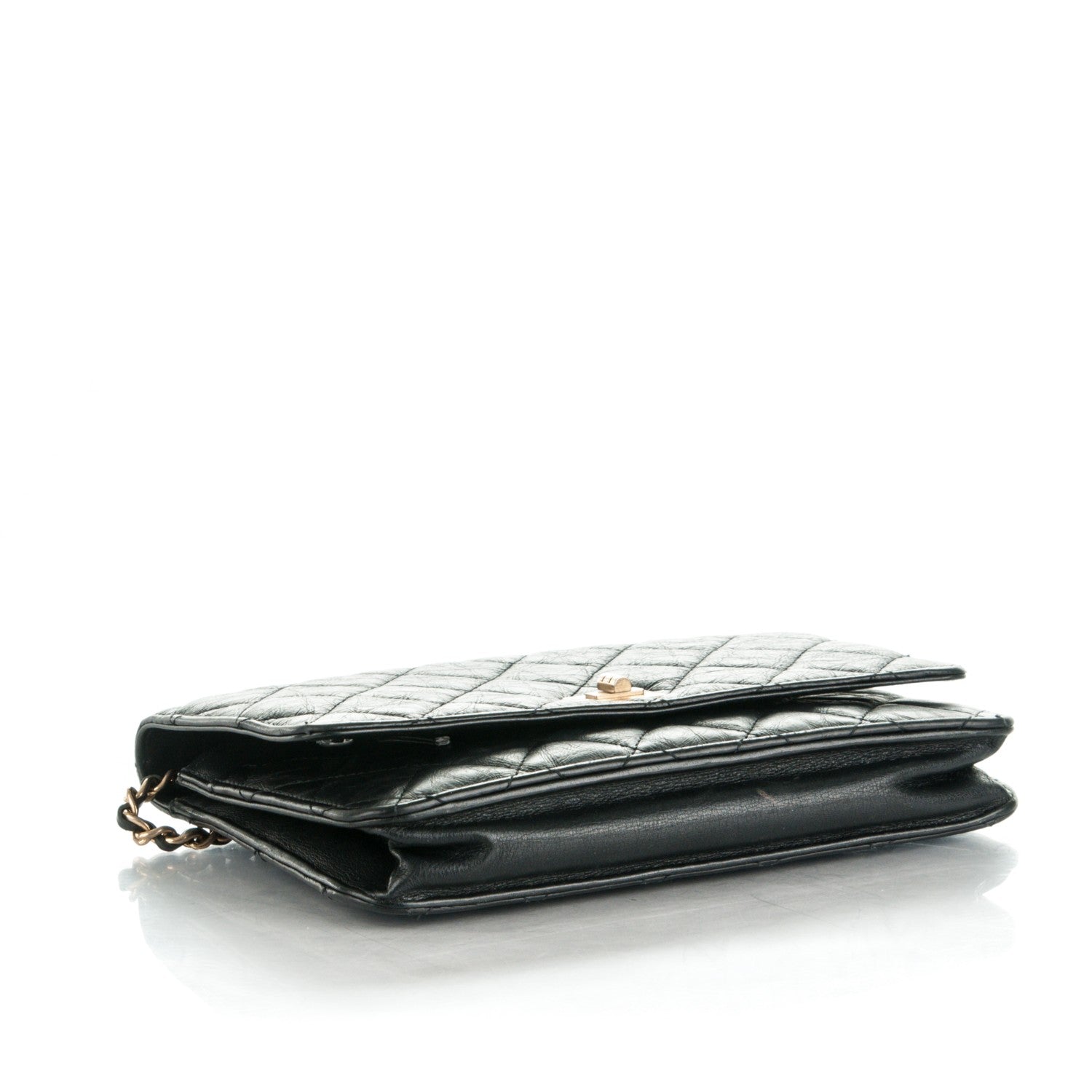 Chanel Aged Calfskin Quilted Reissue Wallet On Chain WOC Black 4 of 9