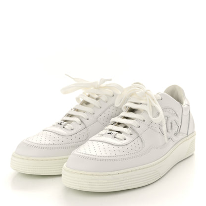 Chanel Calfskin CC Womens Sneakers 38 White 3 of 11
