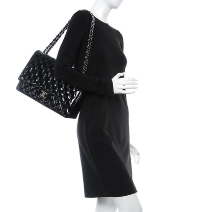 Chanel Patent Quilted Maxi Double Flap Black 3 of 8