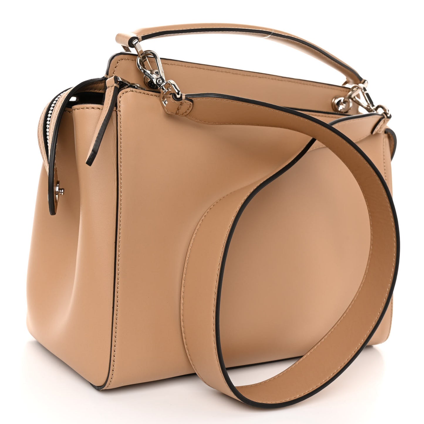 Vitello Baltico Dolce Shiny Nappa Lace Up DotCom Satchel Cuoio Ceruleo