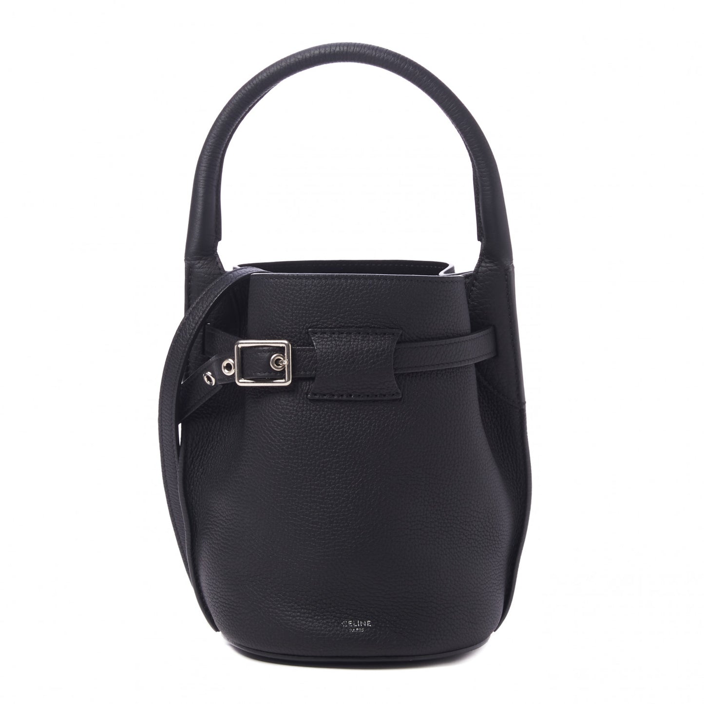 Supple Grained Calfskin Nano Big Bag Bucket Black