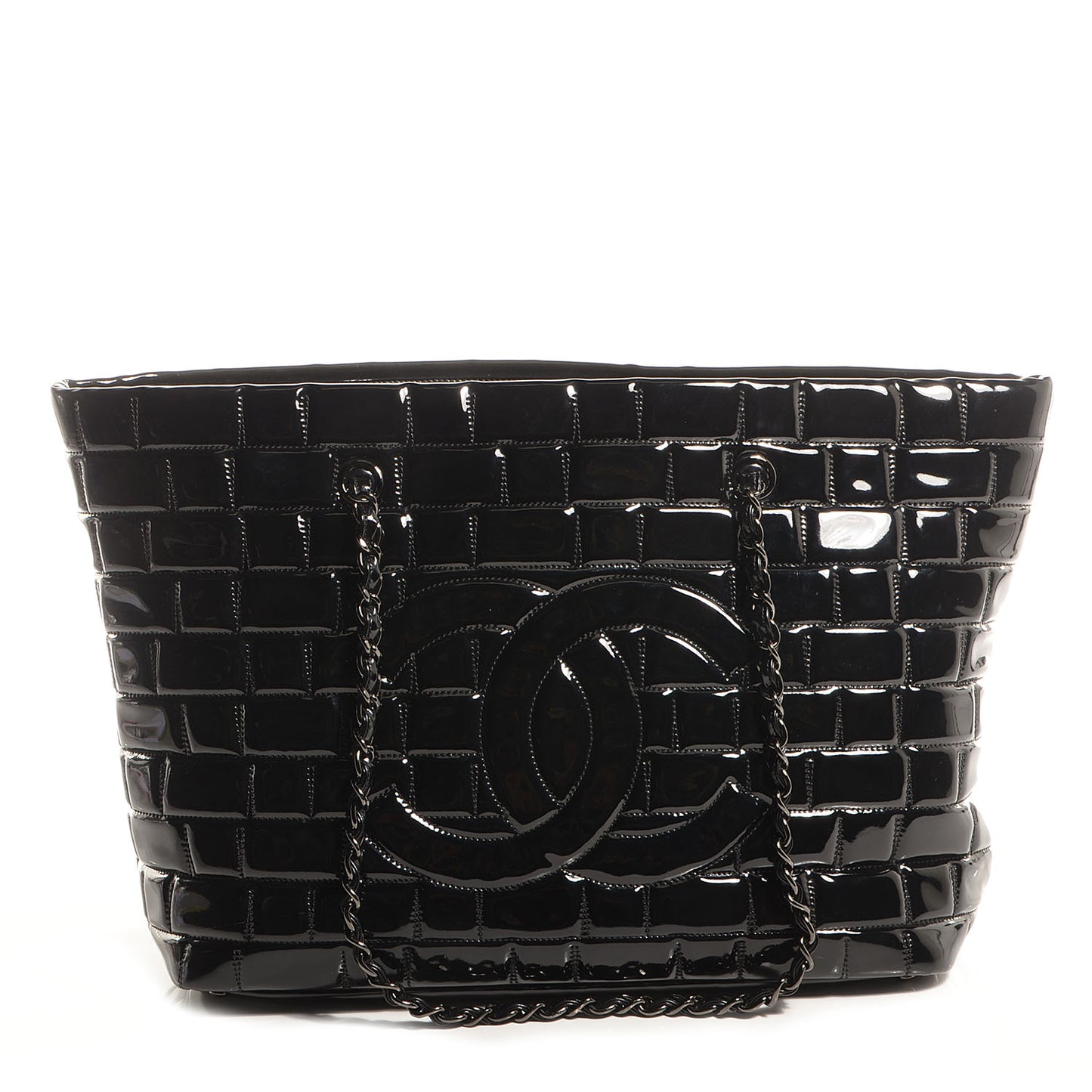 Vinyl Quilted Frozen Shopping Tote Black