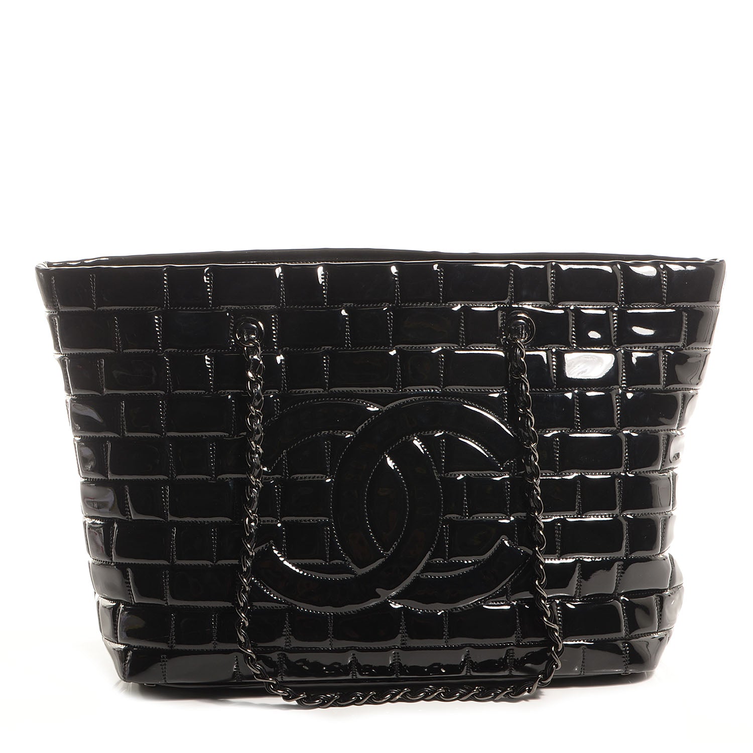 Chanel Vinyl Quilted Frozen Shopping Tote Black 1 of 7
