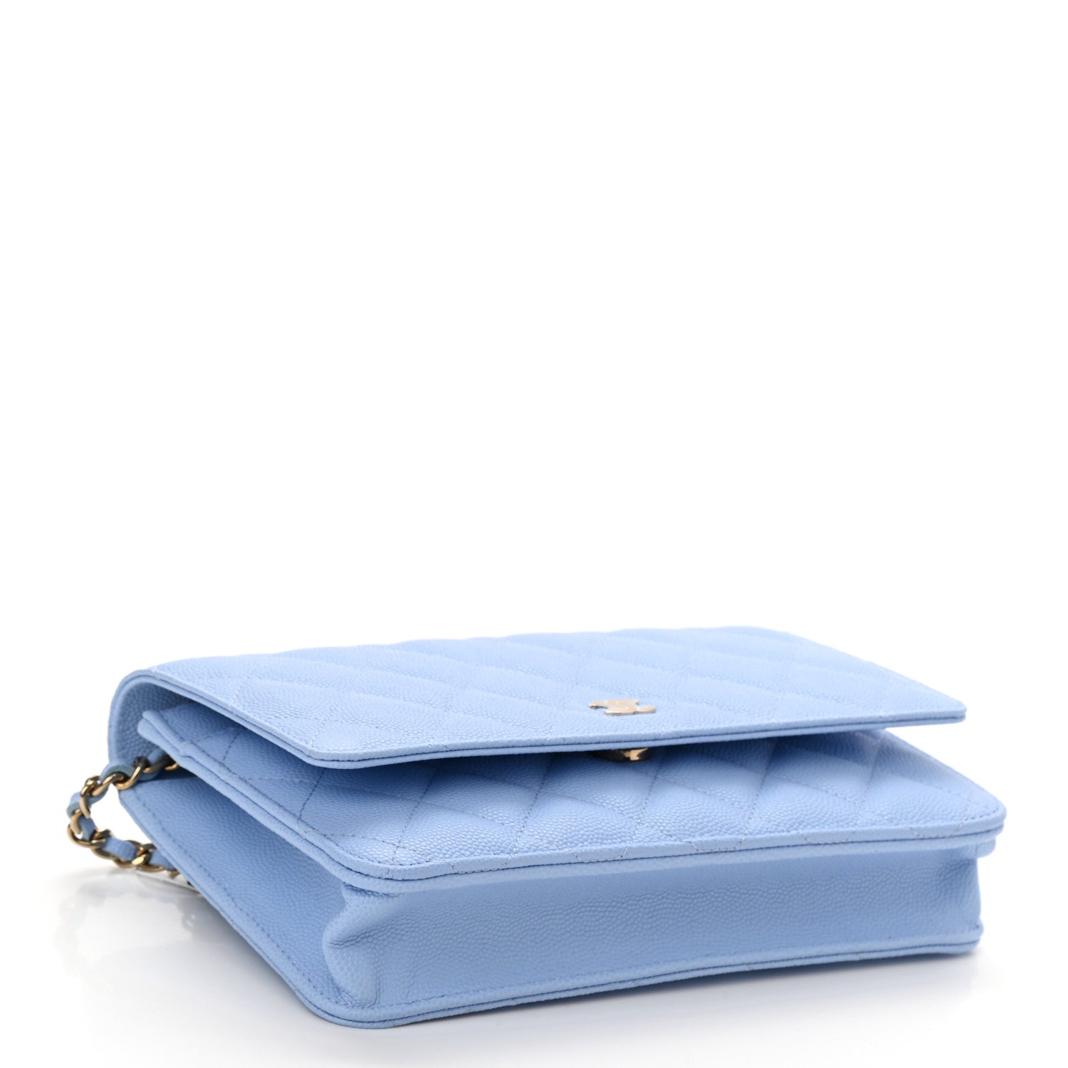 Chanel Caviar Quilted Wallet On Chain WOC Blue 4 of 12