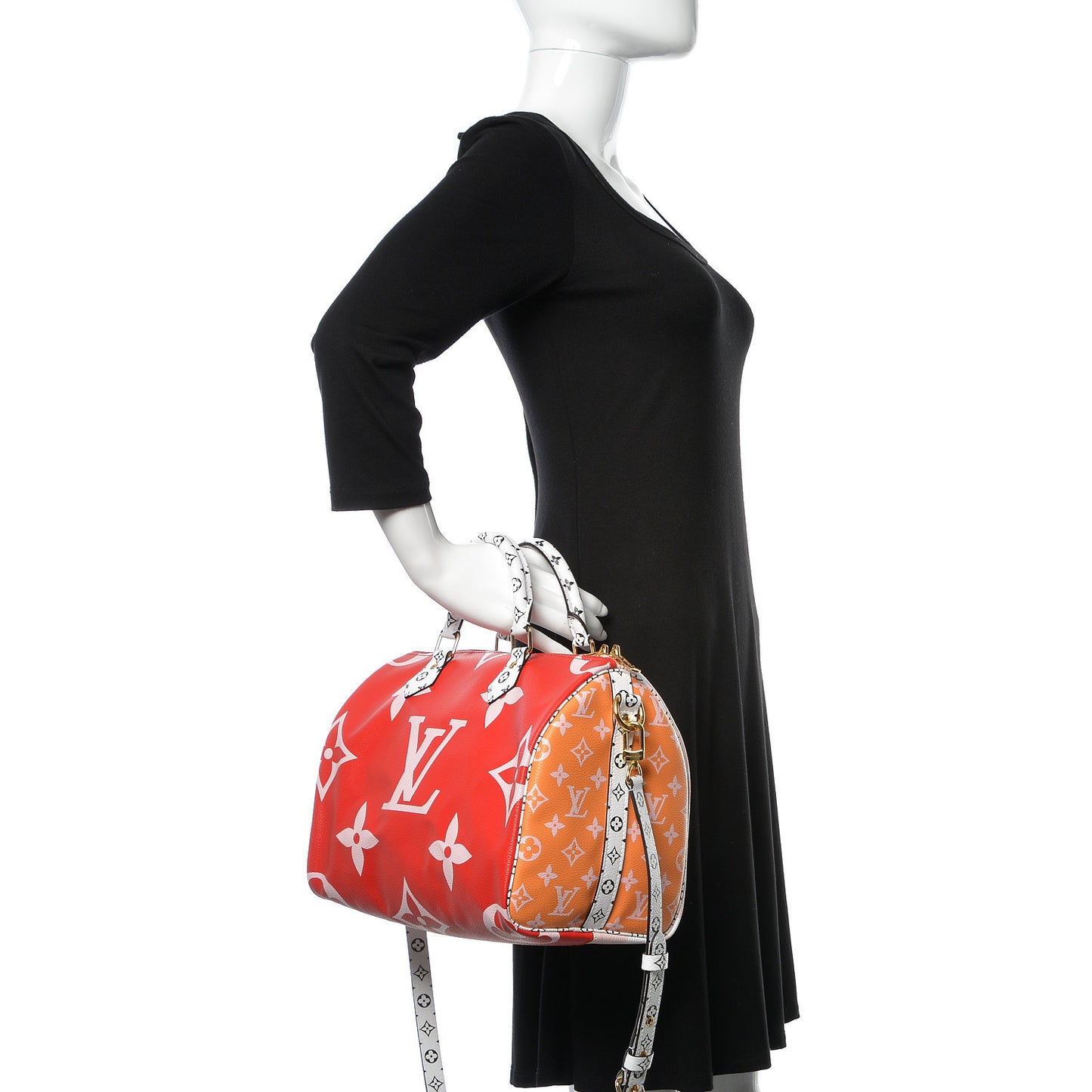 Monogram Giant Speedy Bandouliere 30 Rouge