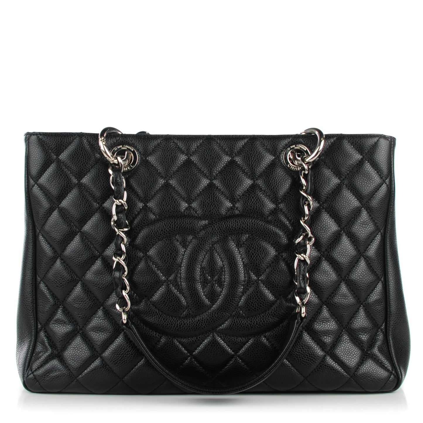 Caviar Quilted Grand Shopping Tote GST Black