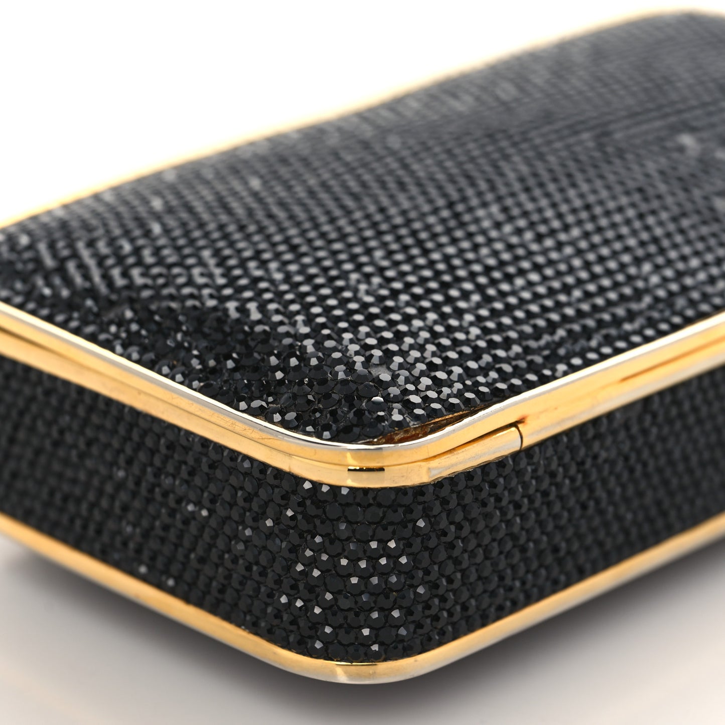 Swarovski Crystal Minaudiere Clutch Black